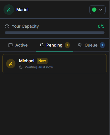 Pending chat screenshot