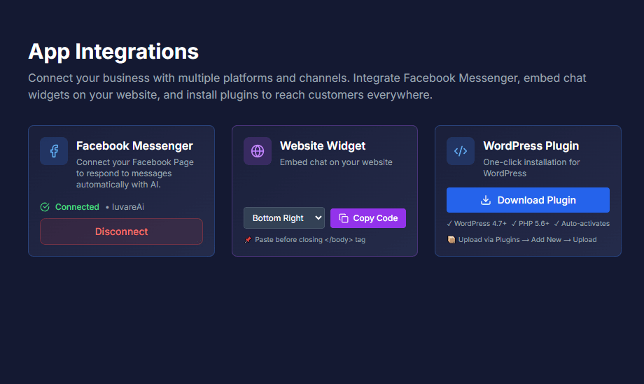 Facebook Messenger integration
